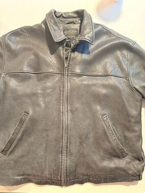 Golden Bear Men's Dark Brown Leather Bomber Jacket